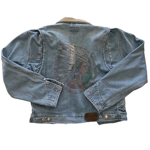 Polo Ralph Lauren Jackets & Blazers - Vintage 90s Polo Ralph Lauren Indian Native American  Head Denim Jacket Size S